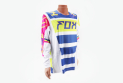 Футболка (Джерсі) чоловіча L-(Polyester 100%), довгі рукави, вільний крій, біло-синьо-салатова, не оригінал - фото 1