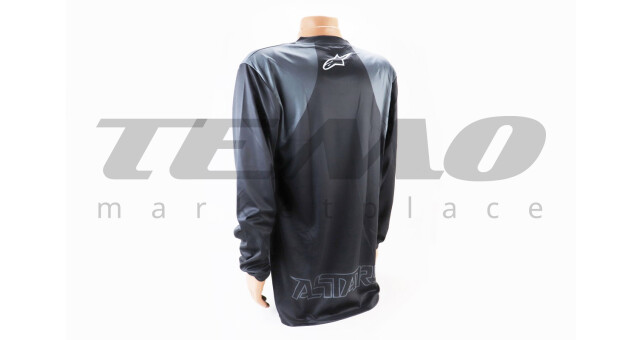 Футболка (Джерси) мужская L-(Polyester 100%), длинные рукава, свободный крой, чёрно-серая, не оригинал - фото 2