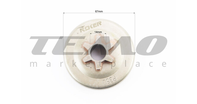 Тарілка зчеплення "зірка" 3/8-6+підшипник Partner-350/351/352/371/372, Husqvarna-235/236/240, Oleo-Mac-936-937-940-941, JONSERED-CS2137/CS2 - фото 3