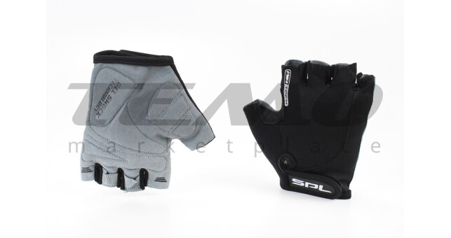 Перчатки без пальців S з гелевими вставками під долоню, чорні SBG-1457 - фото 1