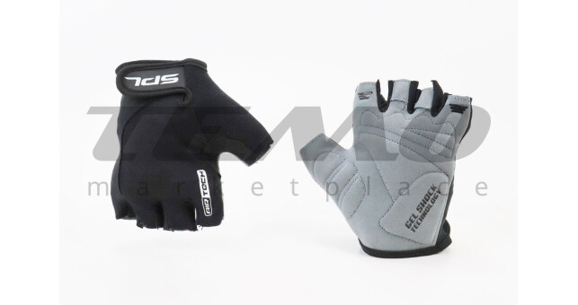 Перчатки без пальців M з гелевими вставками під долоню, чорні SBG-1457 - фото 1