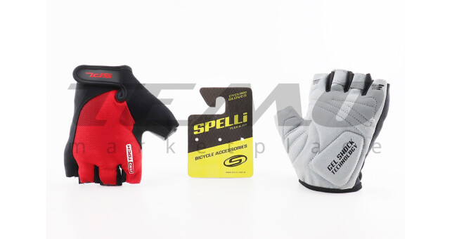 Перчатки без пальцев L с гелевыми вставками под ладонь, чёрно-красные SBG-1457 - фото 1