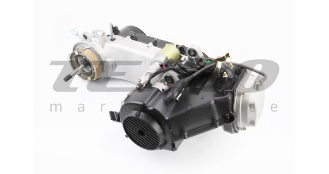 Двигатель скутерный в сборе 150куб (длинный вариатор, длинный вал) + карбюратор - фото 2