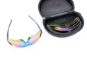 Очки с набором для ухода, сменные линзы 5шт, в жёстком чехле, сине-чёрные не оригинал - фото 2
