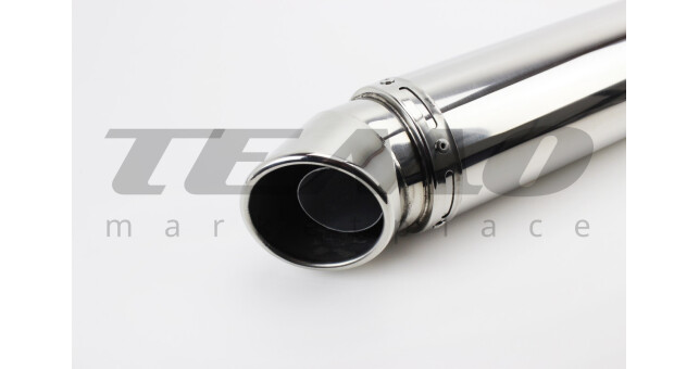 Глушитель Viper прямоточный без колена 420x100 мм Tuning хром - фото 2