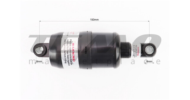 Амортизатор закритий 150 мм регульований, чорний - фото 2