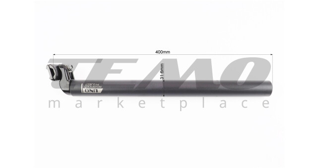 Труба сидіння MTB 31,6х400 мм, алюмінієва, чорна SP-602 - фото 3