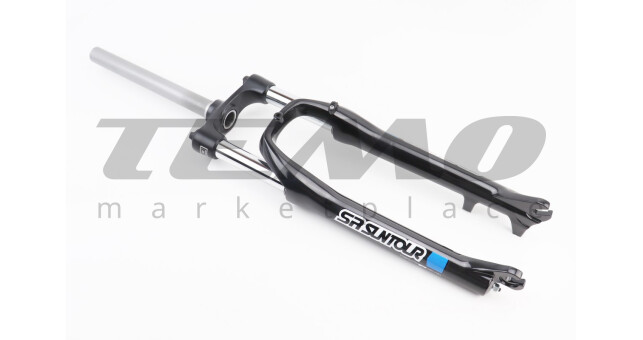 Вилка 26" амортизационная, без резьбы 1-1/8" (28,6 мм), шток 255 мм, с ходом 100 мм, Disk-brake, Preload, алюминиевая, чёрная XCE 28 - фото 1