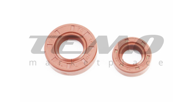 Сальники (15x30x7+12x22x7) к-кт 2шт, коричневий - фото 1