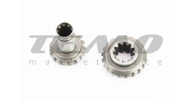 Вал редуктора нижнього + шестерня 2шт 9T, к-кт 3шт - фото 2