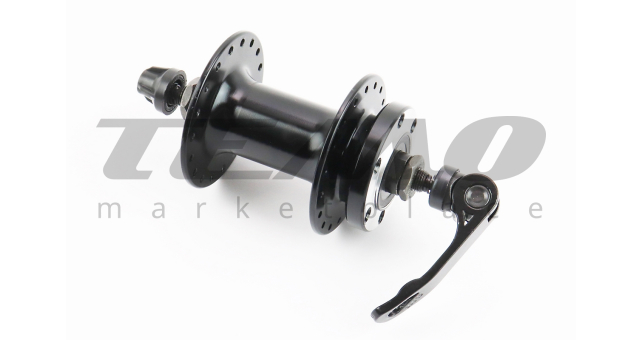Втулка передняя MTB алюминиевая 14Gx36H, Disk-brake, 2 пром-подшипники 6200 2RS, крепл. эксцентрик, чёрная FB-A208 - фото 2