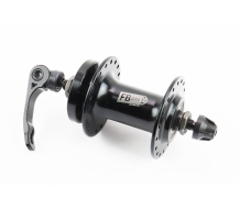 Втулка передняя MTB алюминиевая 14Gx36H, Disk-brake, 2 пром-подшипники 6200 2RS, крепл. эксцентрик, чёрная FB-A208