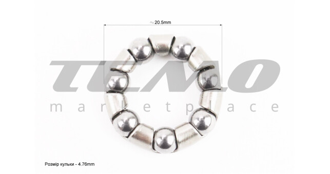 Подшипник ХВЗ передней втулки 3/16" (&Oslash;4,76) х 7 шариков - фото 2