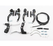 Гальмо V-brake 115 мм (2 колеса) з ручками, тросами, чорне PC/ST