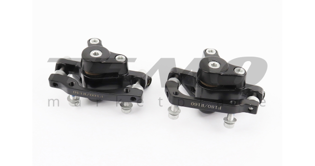 Гальмо Disk-brake переднє (F160/R140 мм)+задне (F180/R160 мм), диски 160 мм, кріпл. 6 болтів, чорні DX-2012 - фото 2