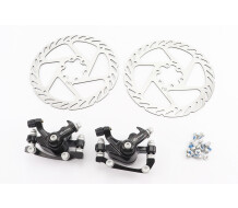 Гальмо Disk-brake переднє (F160/R140 мм)+задне (F180/R160 мм), диски 160 мм, кріпл. 6 болтів, чорні DX-2012