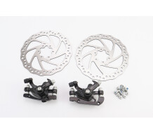 Гальмо Disk-brake переднє (F160/R140 мм)+задне (F180/R160 мм), диски 160 мм, кріпл. 6 болтів, чорні DX-2012, тип 1