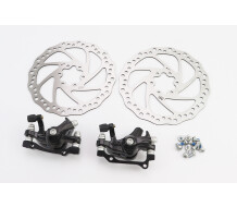 Гальмо Disk-brake переднє (F160/R140 мм)+задне (F180/R160 мм), диски 160 мм, кріпл. 6 болтів, чорні DX-2007