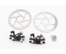Тормоз Disk-brake передний (F160/R140 мм)+задний (F180/R160 мм), диски 160 мм, крепл. 6 болтов, чёрный DX-2018