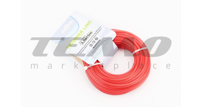 Леска d-3,0mm, 15м "звезда" (разные цвета) - фото 1